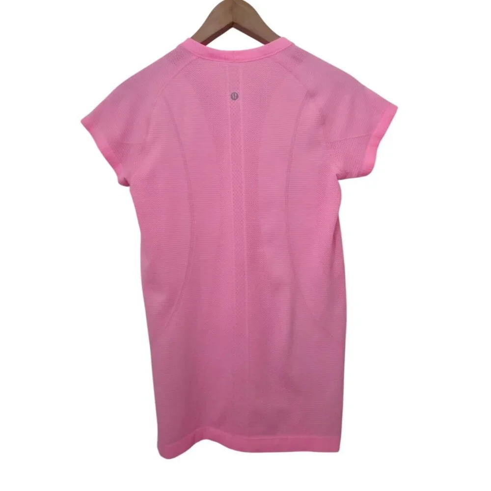 Lululemon Run Swiftly Tech Short Sleeve Pink Athletic Shirt Sz 8 - Picture 2 of 7
